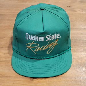 Vintage Quaker State Racing Hat Snapback 80s 90s Made USA NASCAR Race Car Oil